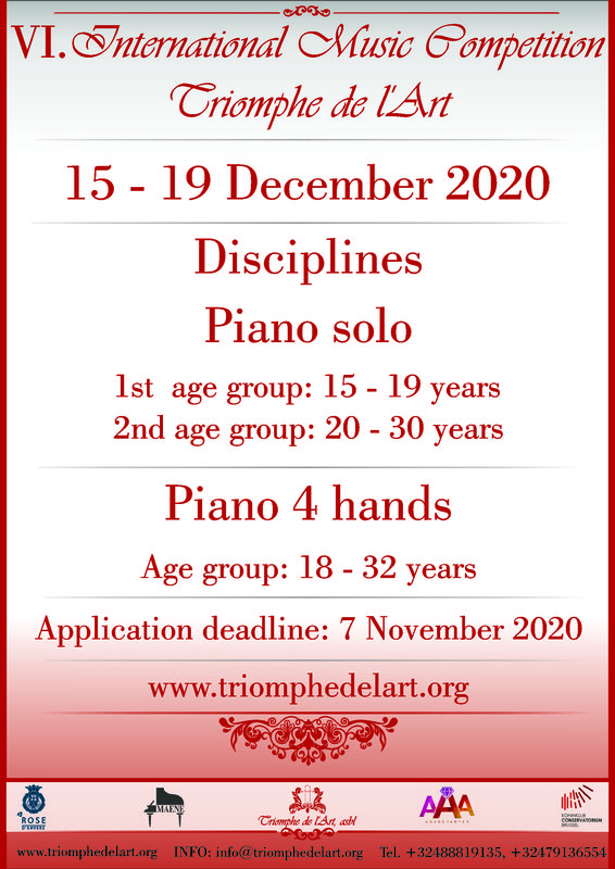 Affiche. Conservatoire. Piano. Concert de clôture (gala) du Concours de Musique Triomphe de l|Art. 02. 2020-12-19
